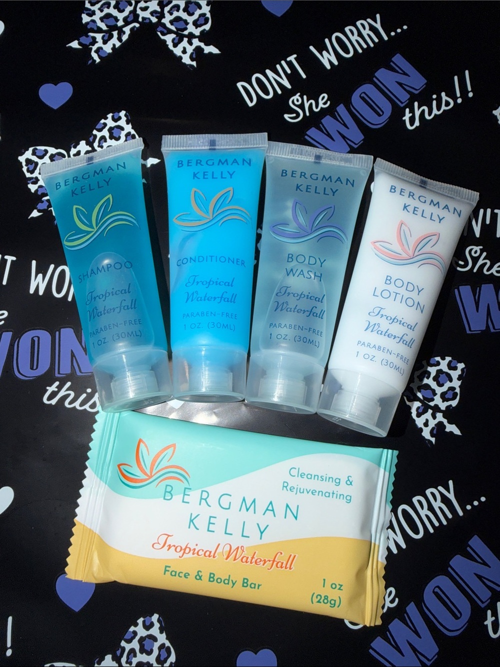 Tropical Waterfall Women’s Bath & Body Travel Set - Blue